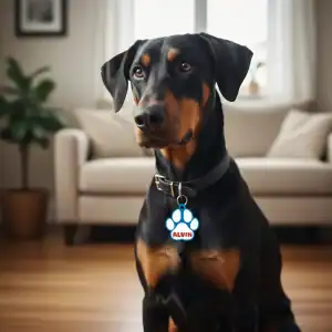 Collare intelligente per cani con nome ALVIN, tecnologia avanzata.