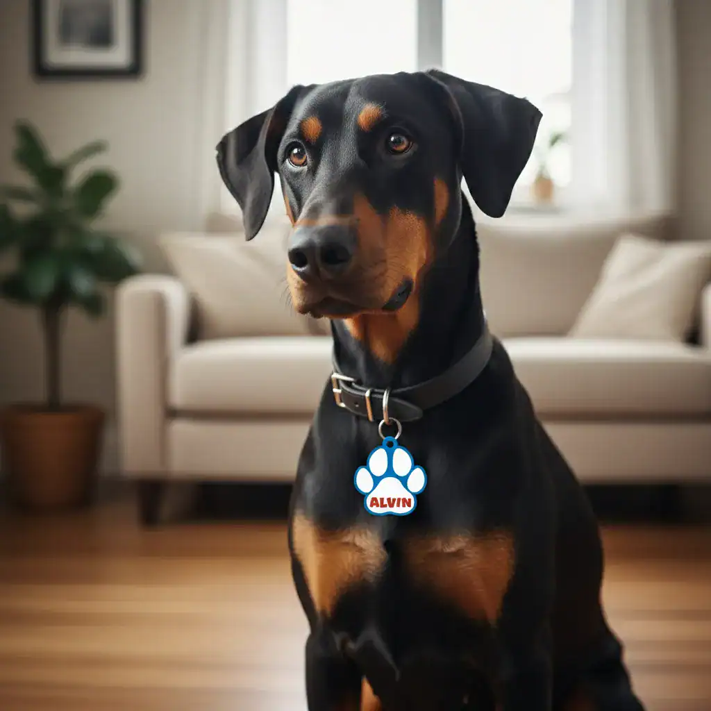 Collare intelligente per cani con nome ALVIN, tecnologia avanzata.